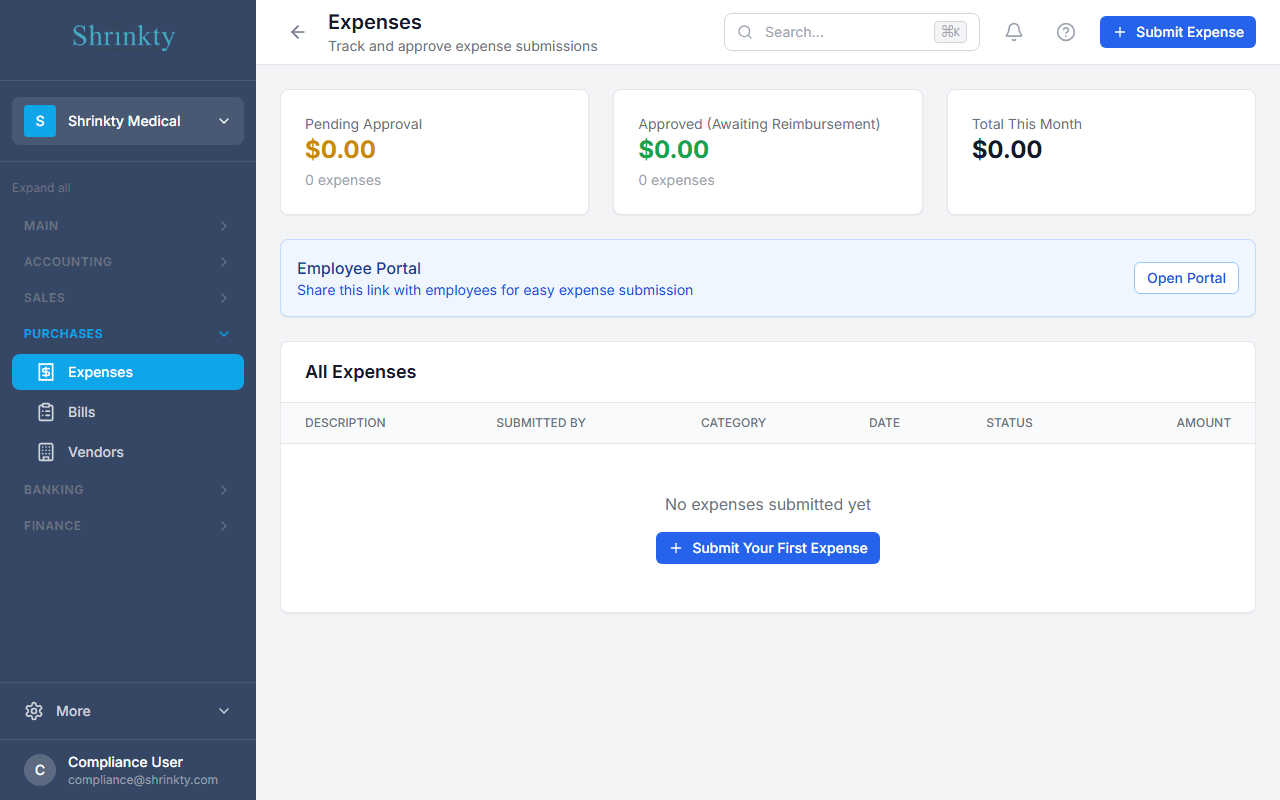 Spark Ledger expense list